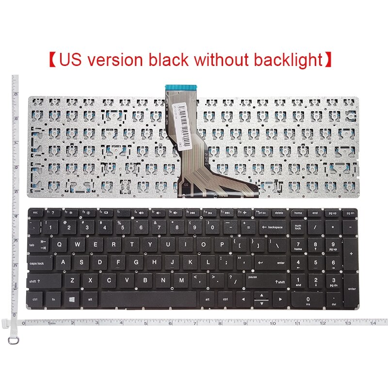 English US Backlight Laptop Keyboard For HP Pavilion 15-BC 17-W M6-W TPN-Q159 TPN-C122 TPN-Q172 15-AB295TX 15-AB297TX 15-AU: Black No Backlight