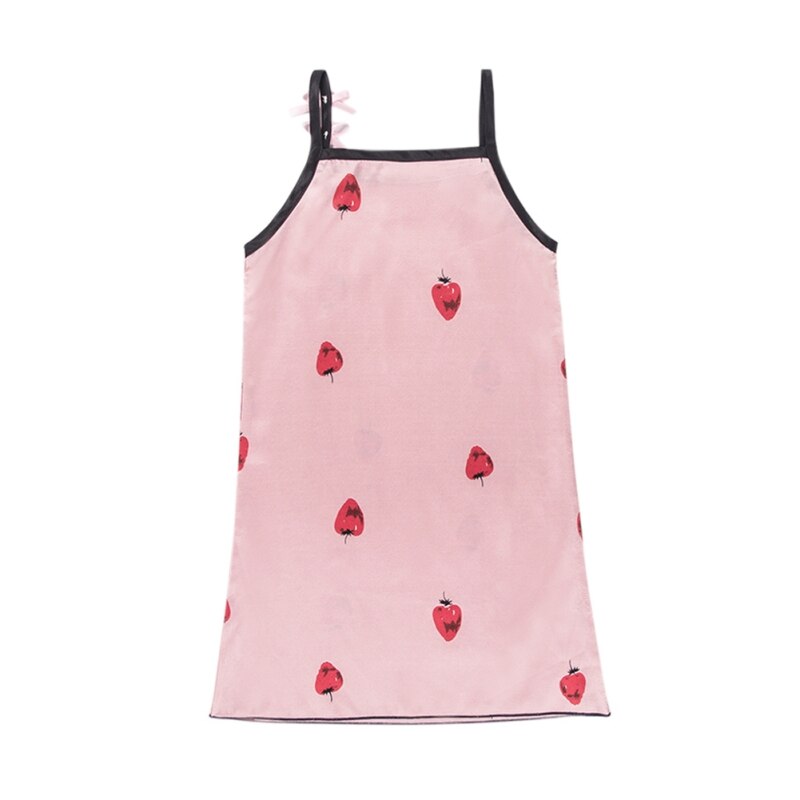 Flicka nattlinne baby pyjamas prinsessa nattlinne barn hem klänning silkeslen sommarklänningar flicka nattkläder pyjamas barn: A / 4t