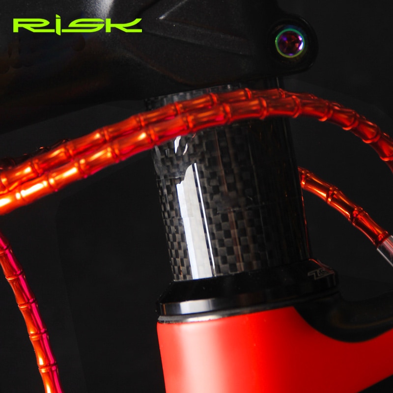 Risiko 5 stk / mye full karbonfiber sykkel hodesett avstandsstykker til 28.6-31.8mm od2 stamme hodesett deler mtb sykkel gaffel karbon vaskemaskin