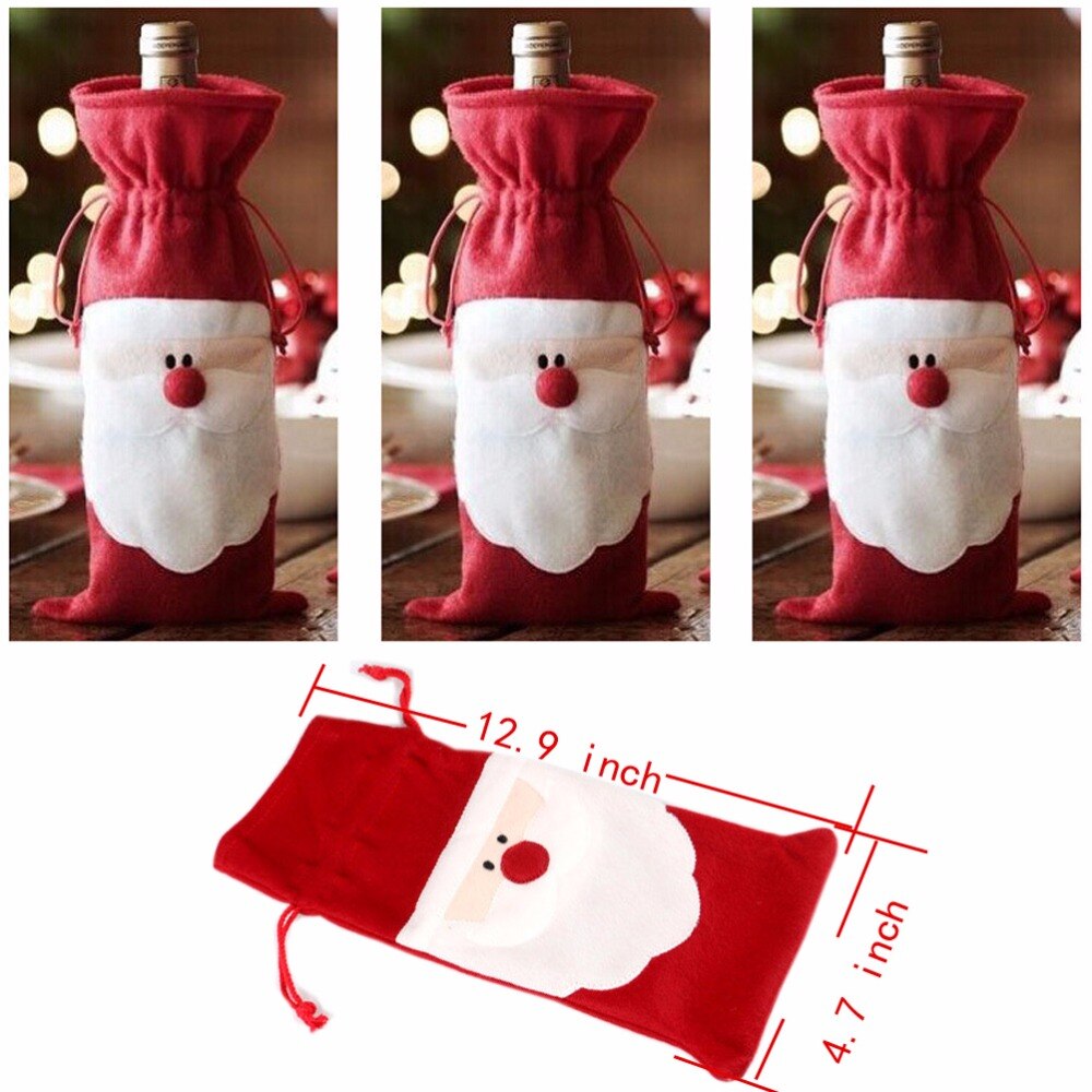 Kerstversiering Kerstman Rode Wijn Fles Zak Rode Wijn Zak Bag Champagne Wijn Set B297