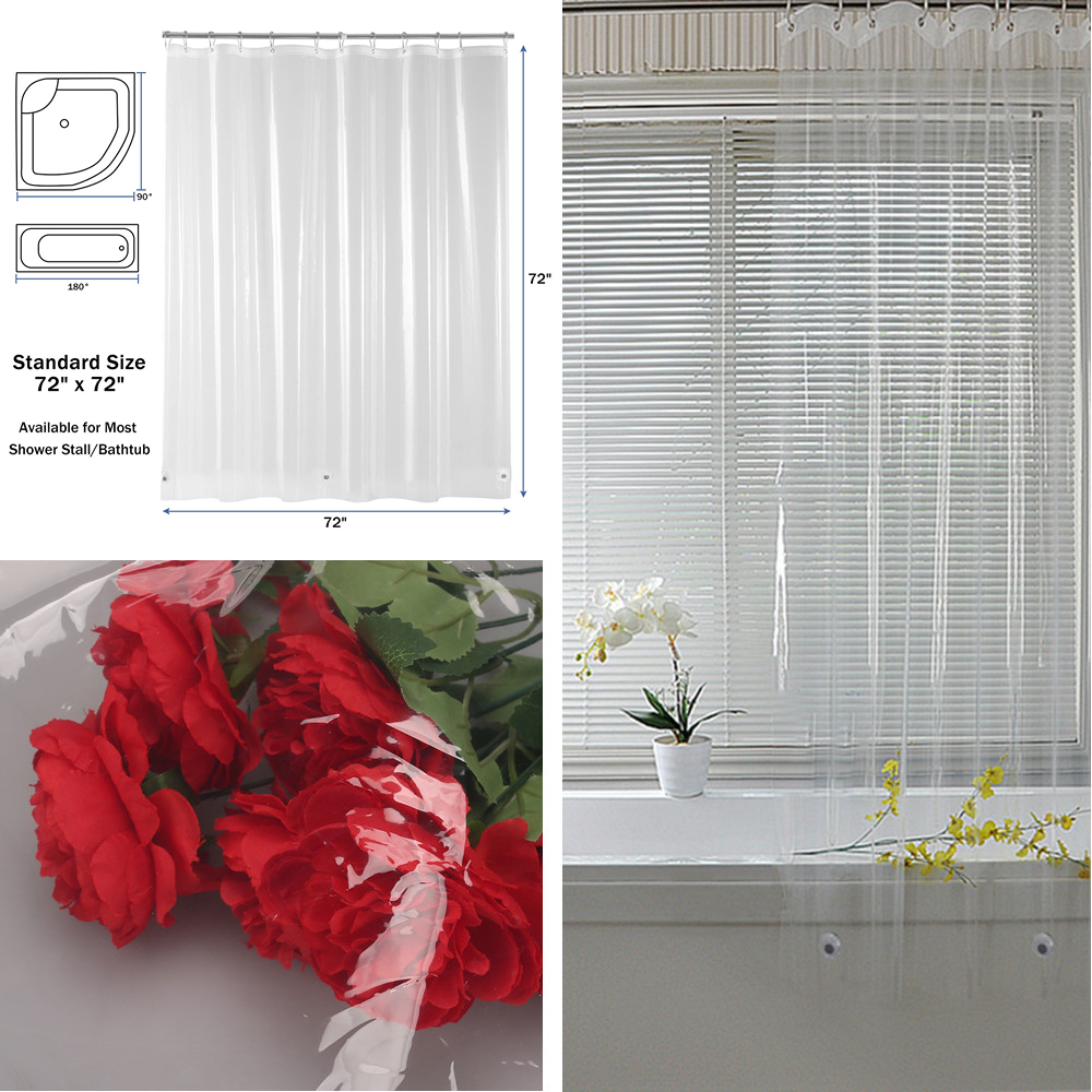 PEVA-Duschvorhang, wasserdichter Kunststoff, durchsichtige Badvorhänge, transparent/bunt, Badezimmervorhänge, Mehltau, Zuhause, Luxus mit Haken