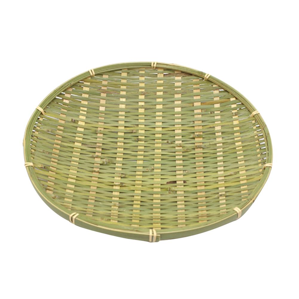 Bambou tressé assiette bambou tamis Snack plat Fruits stockage panier Fruits secs assiettes bol plat plat vaisselle petit déjeuner plateau