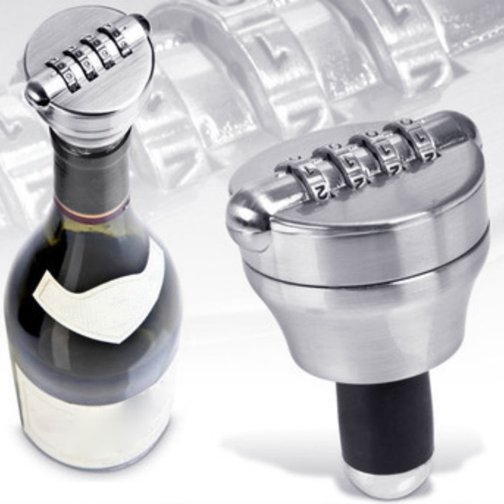 4 cifre zink legering vinflaskeprop kork kombination sikker adgangskode låsekode flaskeprop