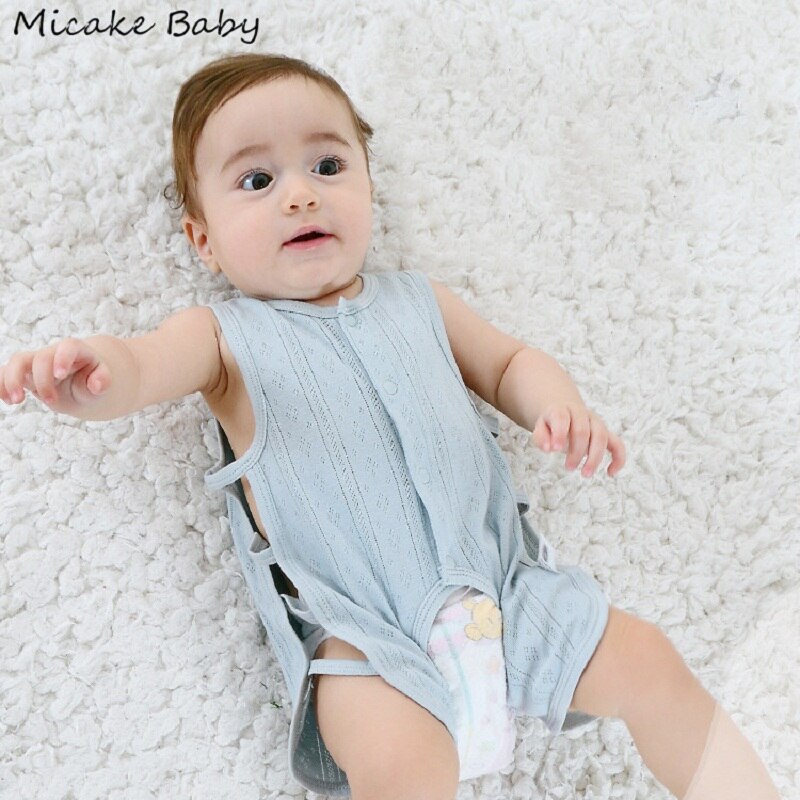 Combinaison d'été en coton pour -né, sans manches, gilet, pyjama, barboteuse, vêtements unisexe pour bébés, filles et garçons