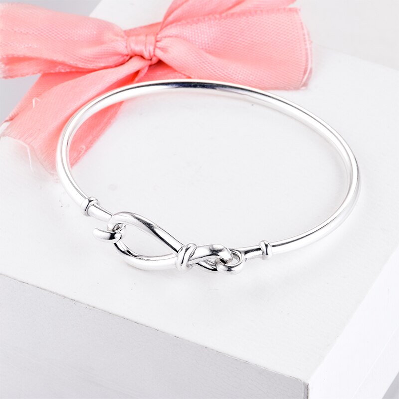 Infinity Knot BangleS For Woman DIY Jewelry Making Sterling Silver Jewelry Beaded Chain Female Bracelets