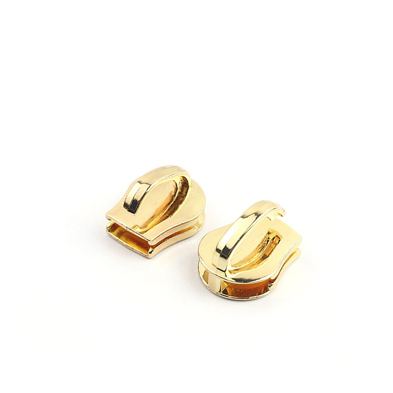 Deslizadores de cremallera de Metal, kit de reparación de cremalleras para chaqueta, extractor de bolsas de mano, BILLETERA, accesorios de costura, 5 piezas, 15 #: LightGold-MetalTeeth