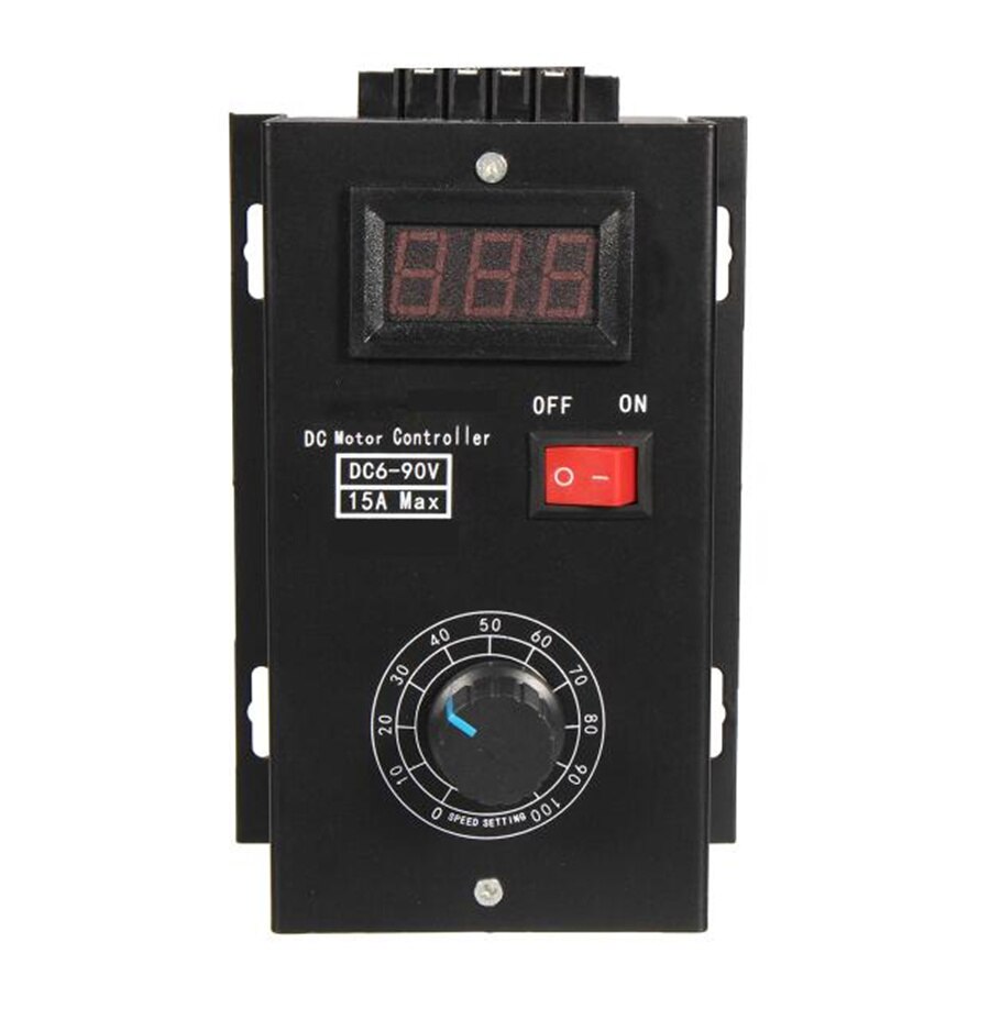 Universal 6-90V PWM DC Motor Speed Control PLC 15A Governor Volt Display