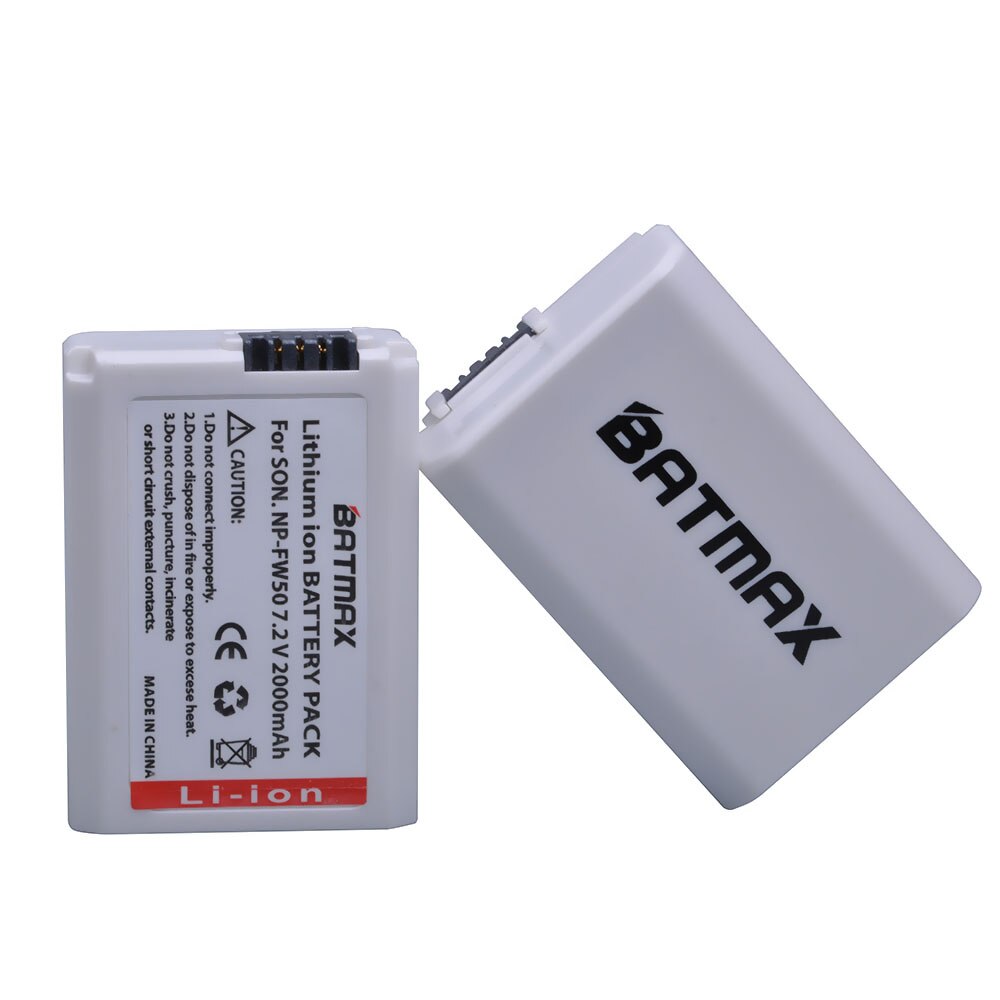 Batmax np -fw50 npfw 50 fw50 vitt batteri för sony  a6500 a6400 a6300 a6000 a5000 a3000 nex -3 a7r a7r ii  a7ii nex -3 nex -3n nex -5