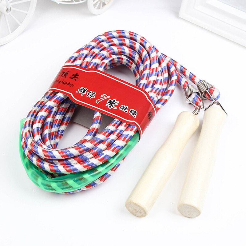 Fitness Jump Ropes With Wood Handle Long Skipping Rope For Multiplayer Group Teamwork Sports Game 3/5/7/9m