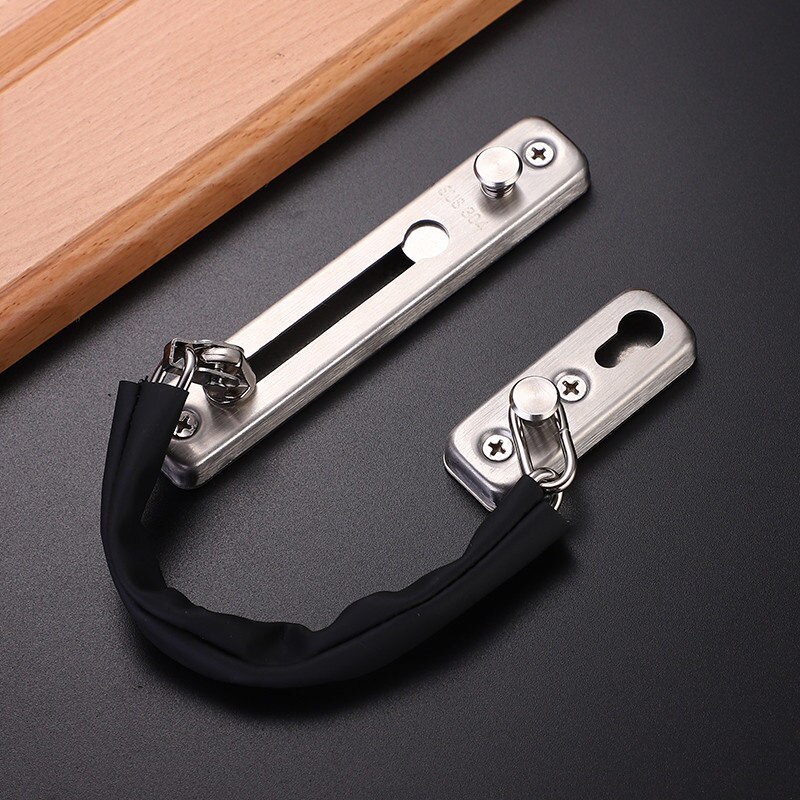 Thickened 304 stainless steel anti-theft door chain hotel room bolt safety chain door buckle anti-theft buckle lock: True colors