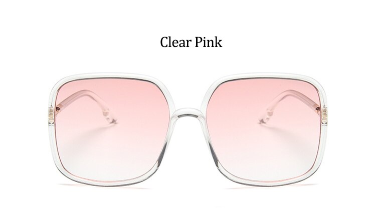 Oversized Square Glasses Women Clear Black Big Frame Retro Transparent Optical Computer Glasses Frame Eyeglasses: Clear Pink