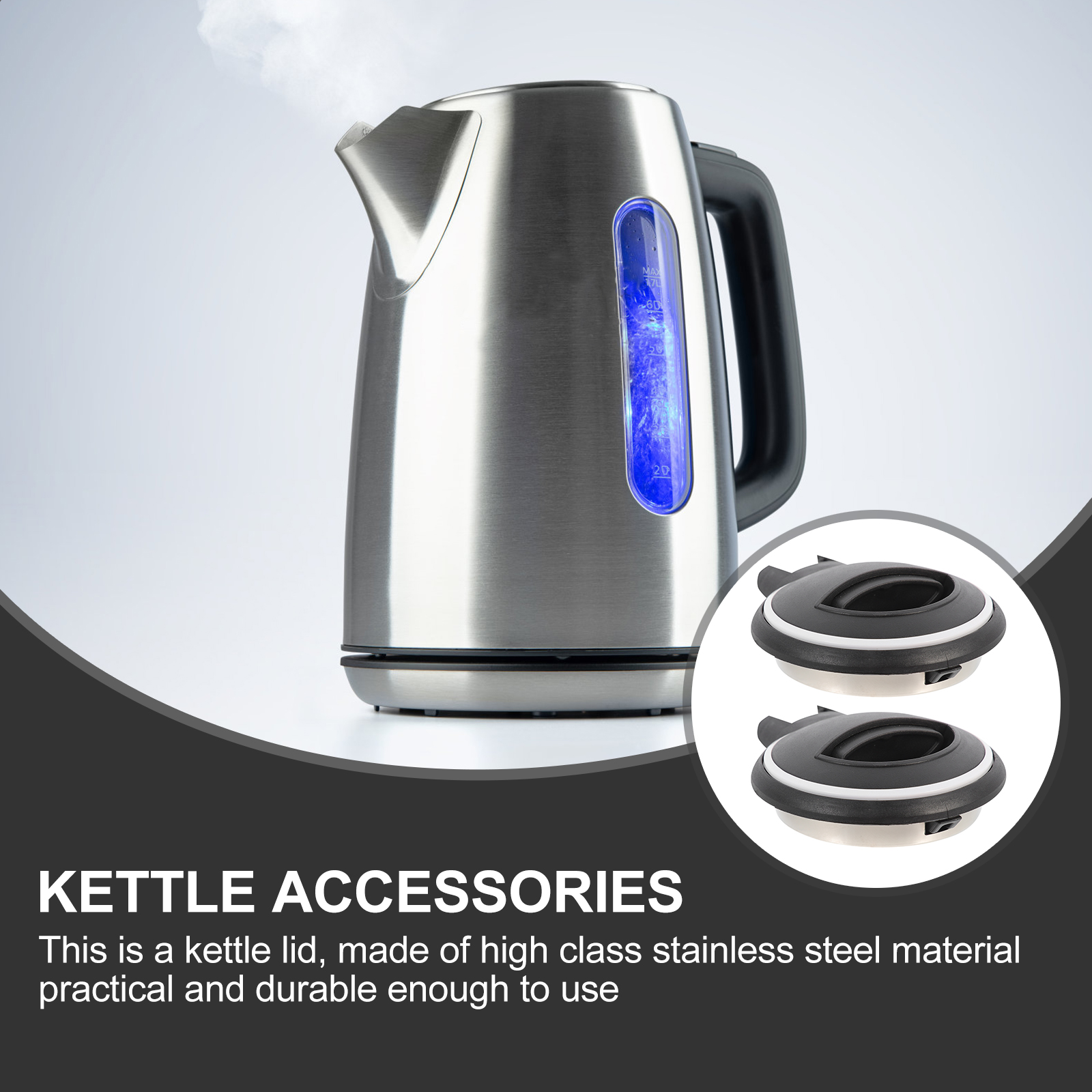 2Pcs Electric Kettle Cover Replacement Boil Water Kettle Lid Teakettle Lid