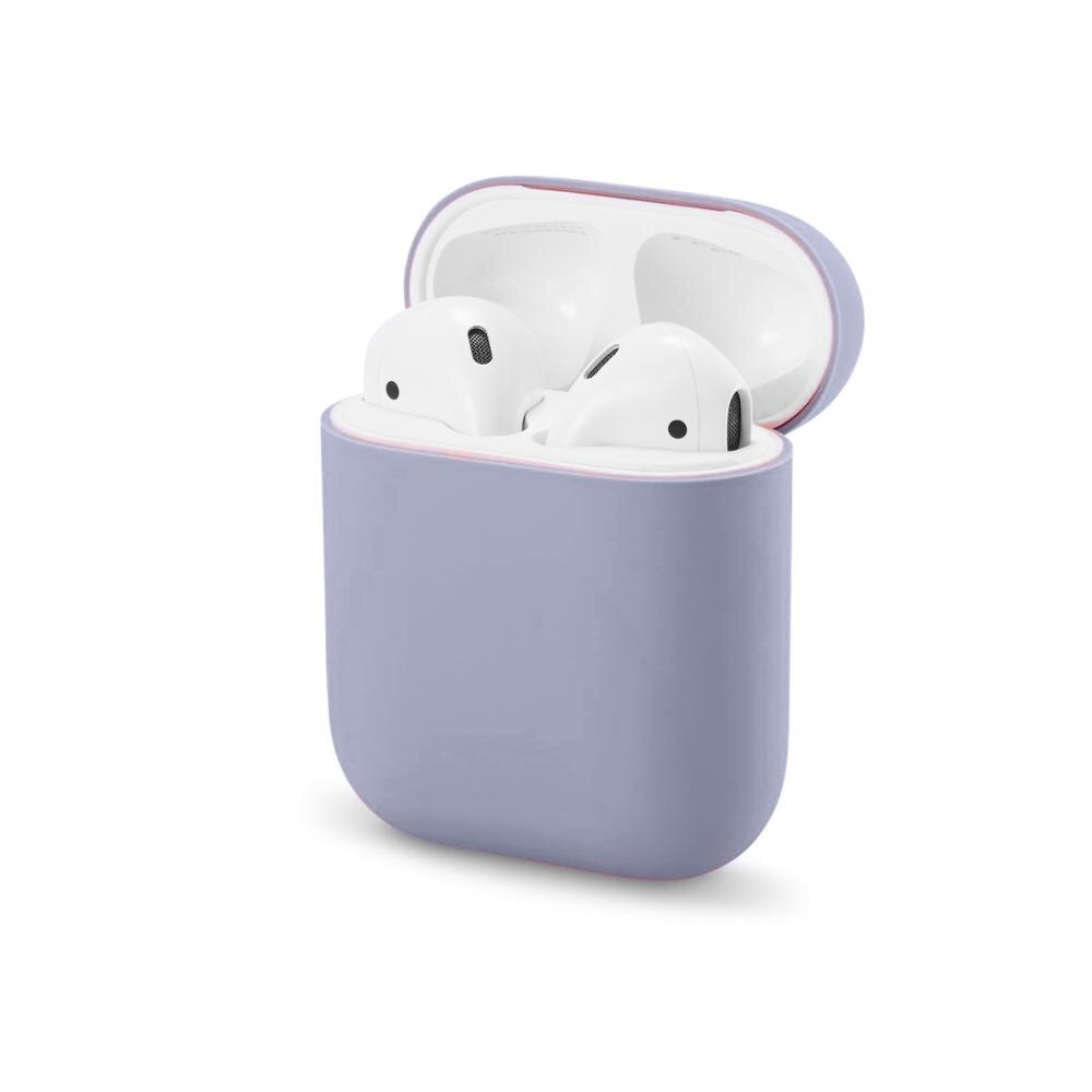 Custodia In Silicone originale Per Apple Airpods 2 Sottile Della Copertura Ultra sottile Custodie Multicolor Protettiva delicato Della Pelle per Airpods di Goccia: Lavender grey