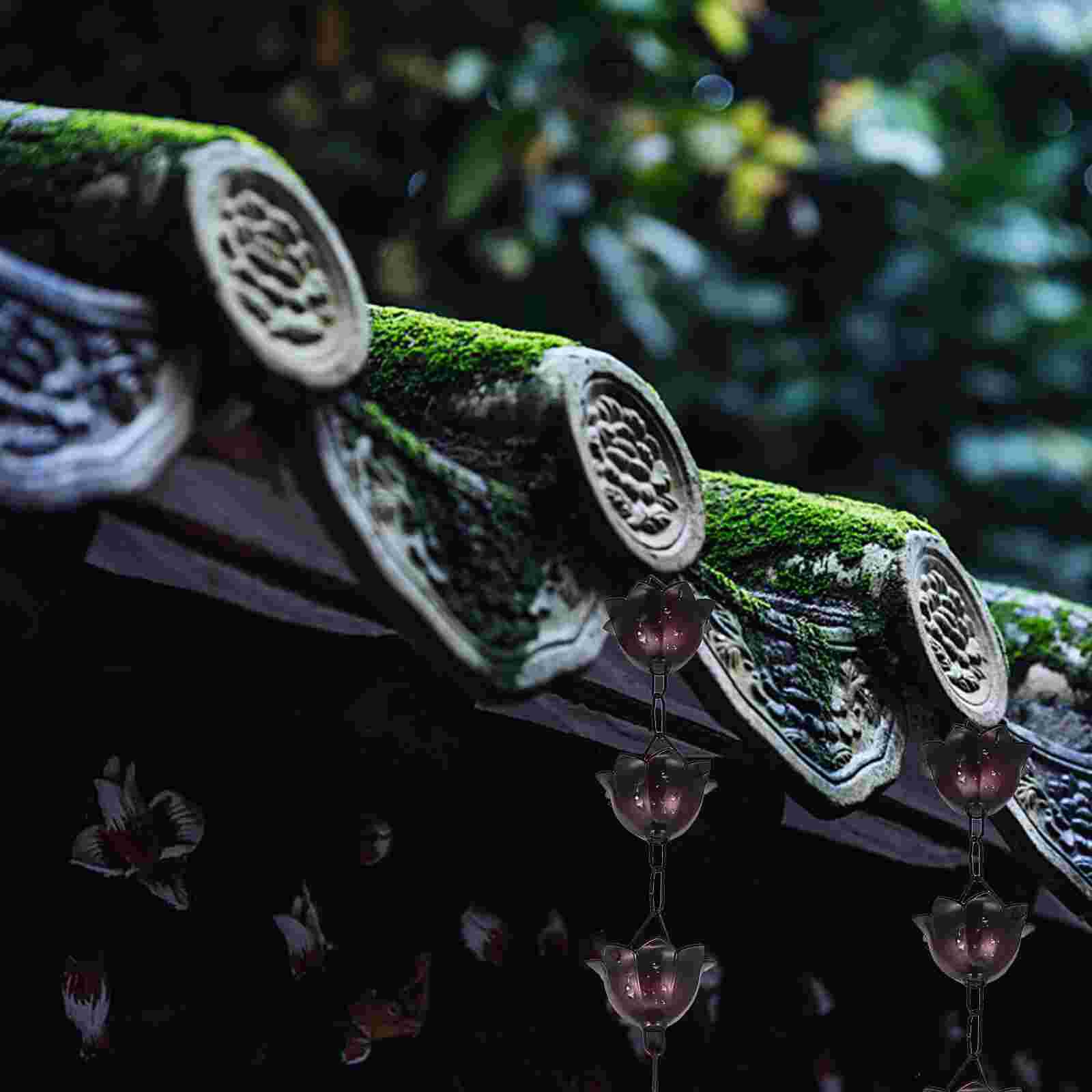 1m uniwersalny deszcz łańcuch metal dzwonki oraz kubki kwiat deszcz łapacz dla rynna