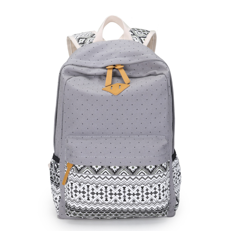 DIOMO toile sacs d'école femme sacs à dos pour adolescentes cartable sac à dos féminin sac à dos: Gray