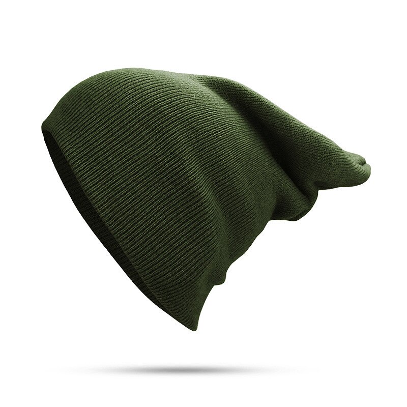 Gorro de esquí liso con puños para hombre y mujer, gorro de esquí Unisex, cálido, con Calavera, elástico suave, gorro de punto diario, FK88: grass green