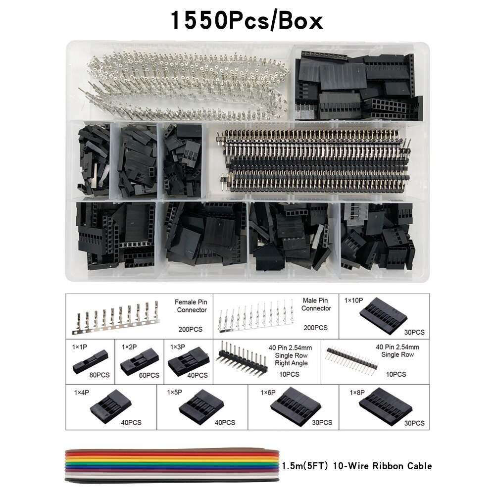 DuPont Connector Terminal Set XH2.54 SM Plug Spring Clamp For JST ZH1.5 2.0PH 2.5XH EH SM 460PCS/1550PCS Boxed Kit
