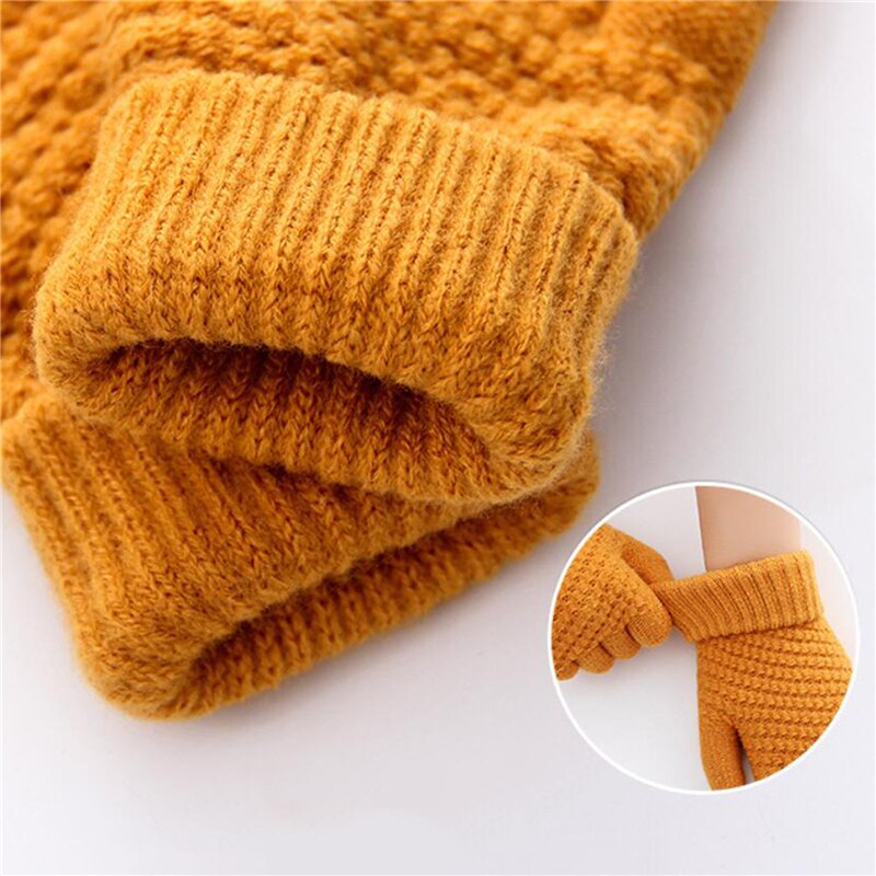 Winter touchscreen handschoenen dames heren warme stretch gebreide wanten imitatie wol lange vinger handschoenen dames haakwerk dikker