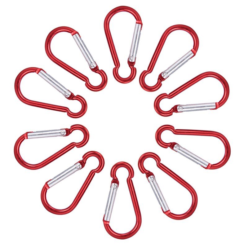 10Pcs Aluminium Carabiner D-Ring Sleutelhanger Clip Sleutelhanger Wandelen Kamp Bergbeklimmen Haak Klimmen Accessoires