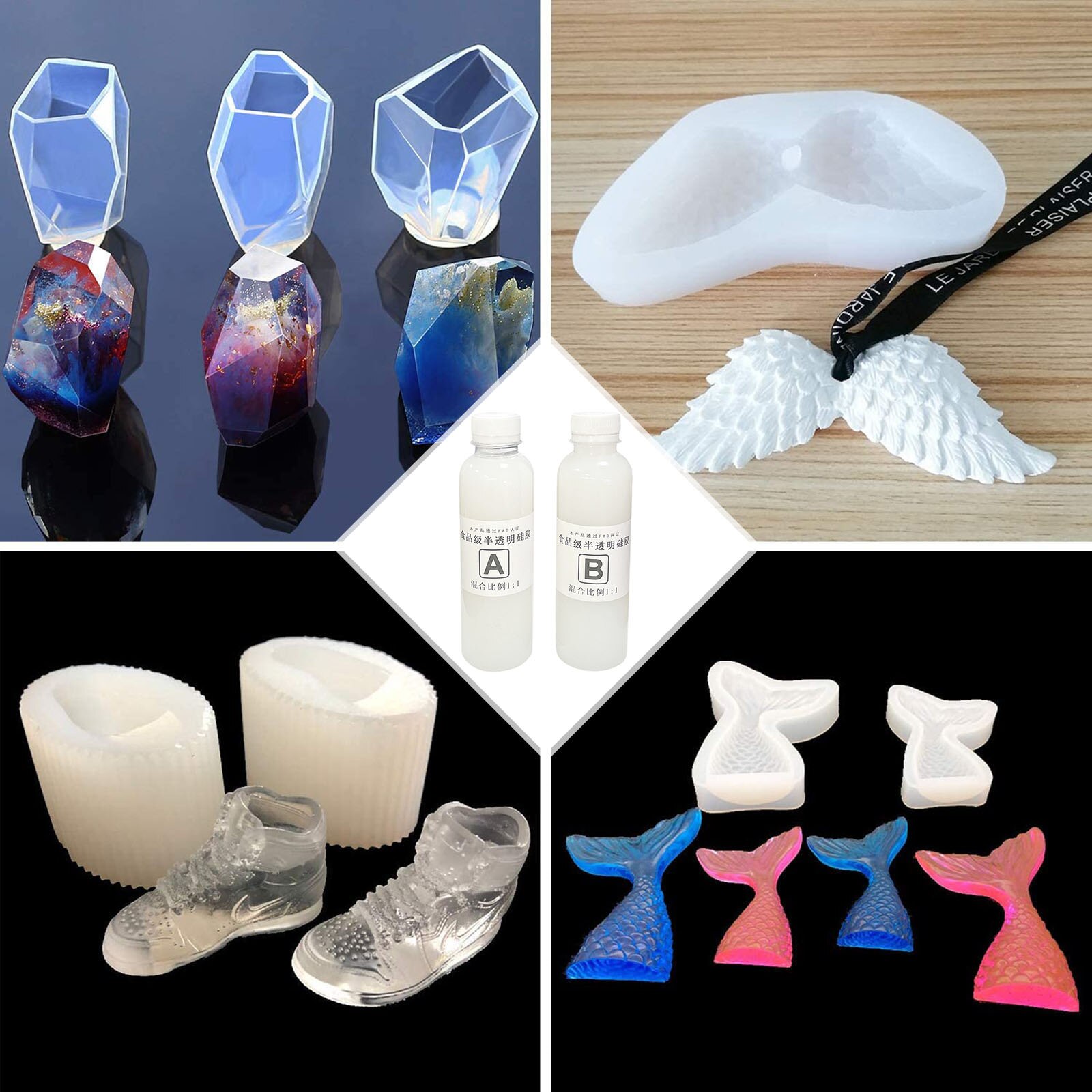Kit per stampi, gomma siliconica liquida, facile da usare per stampi in resina, fusione