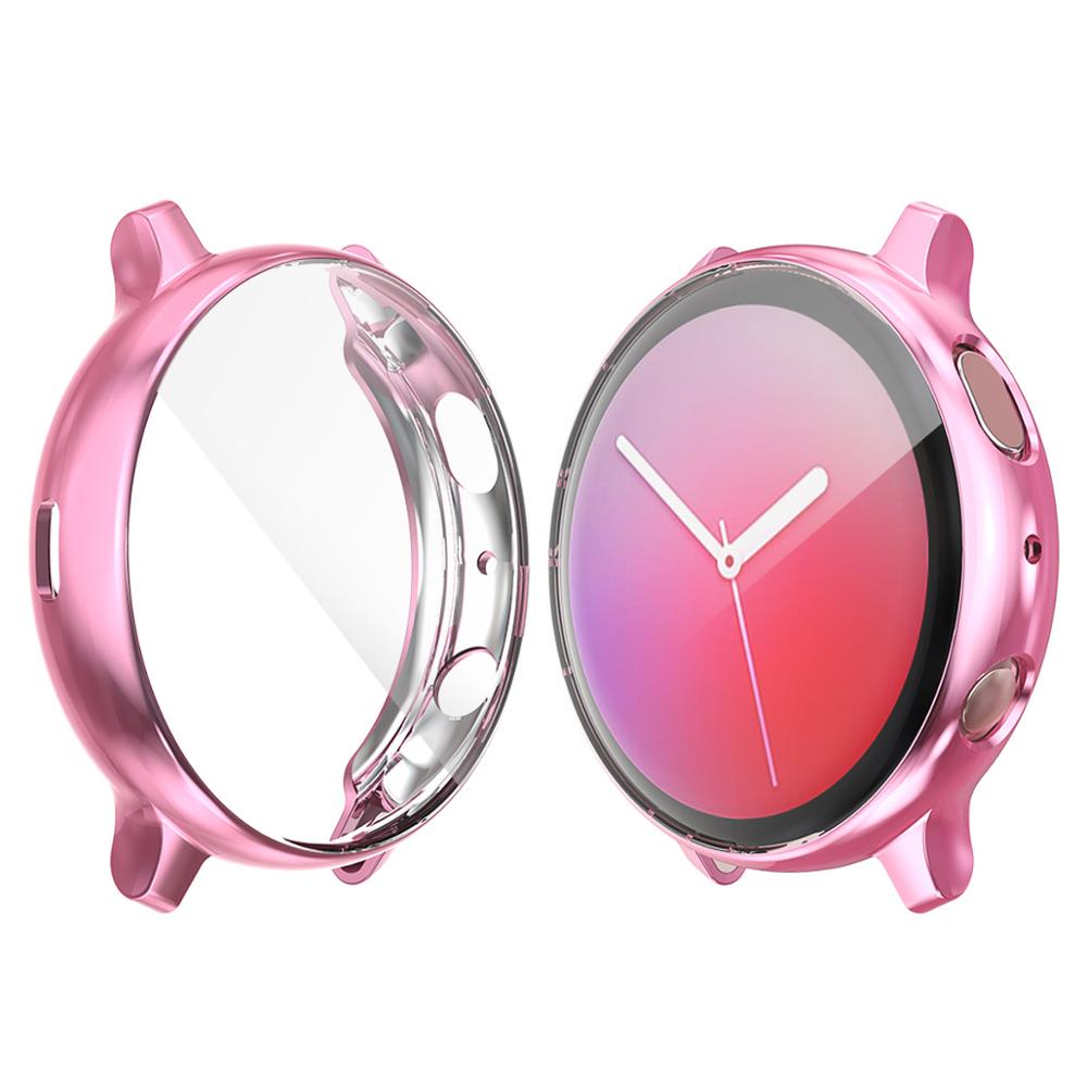 Screenprotector voor samsung galaxy watch active 2, ultradunne zachte siliconen volledige beschermhoes voor galaxy active 40/44mm: Roze / Actief 2 40mm