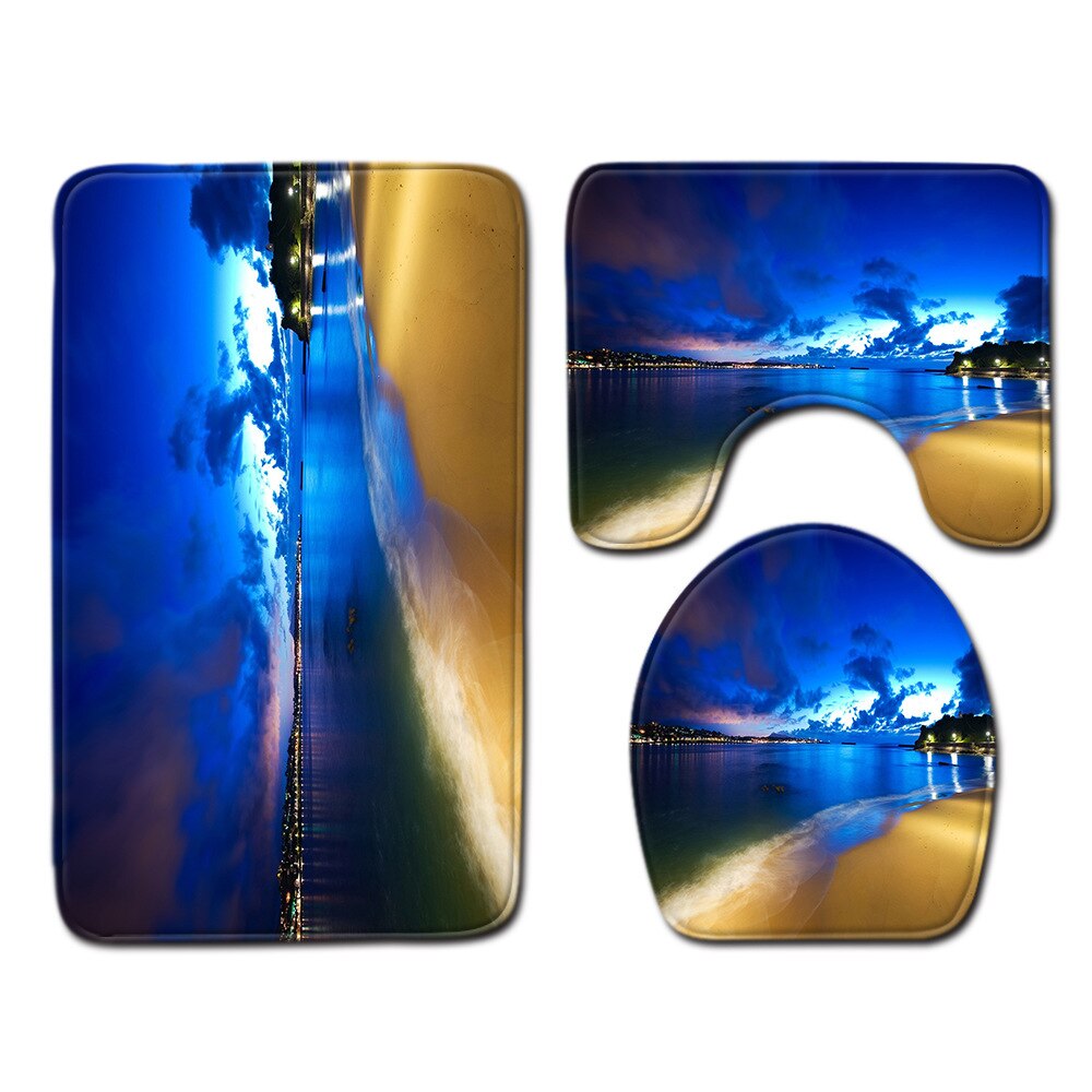 Ster badkamermat toilet driedelige set badmat badmat baddecoratie badkamertapijt badmatset: Q190910-a027