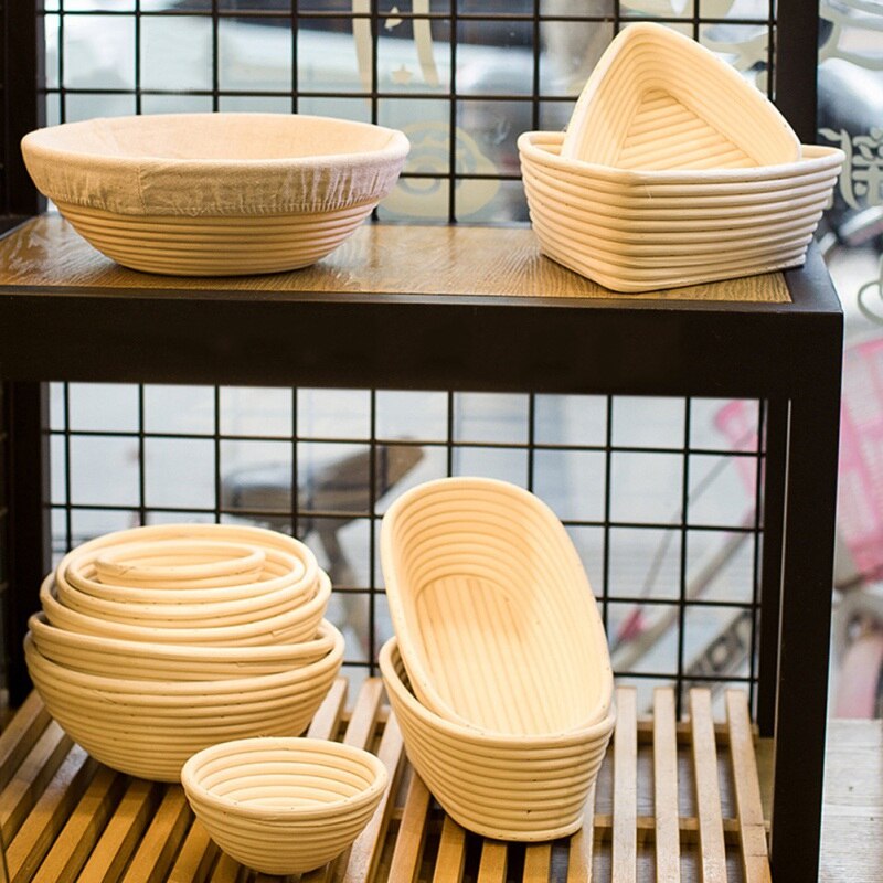 Round Oval Natural Rattan Fermentation Basket Bread Banneton Dough Wicker Rattan Mass Proofing Proving Baskets Rattan DIY Tool