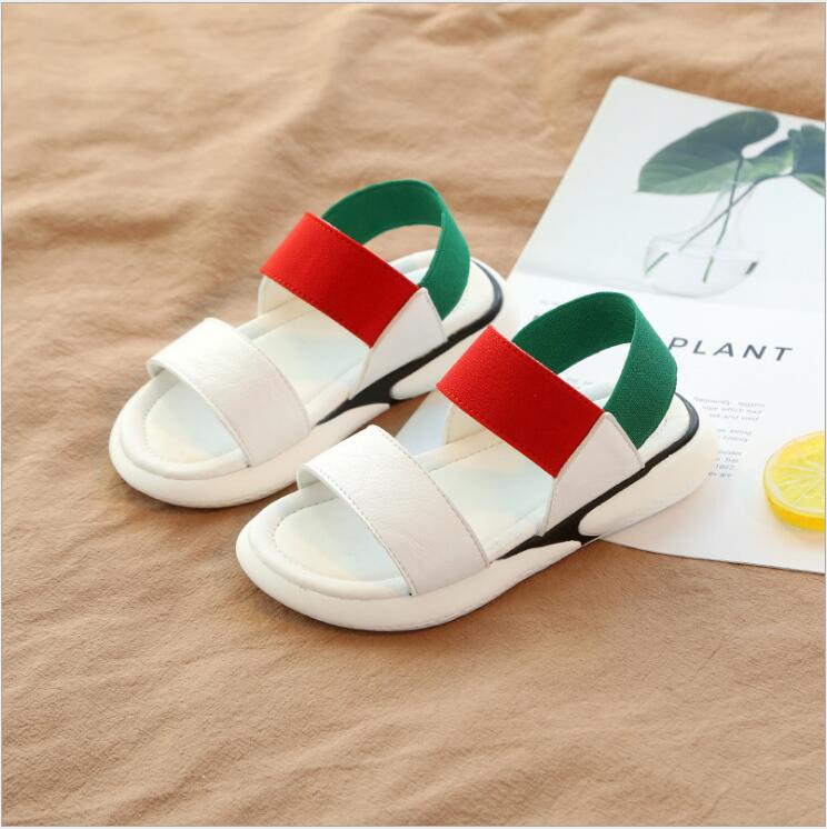 Zomer Toevallige Strand Schoenen Meisjes Antislip Zachte Bodem Schoenen Tij Versie Van Wilde Baby Elastische Sandalen: Beige / 10