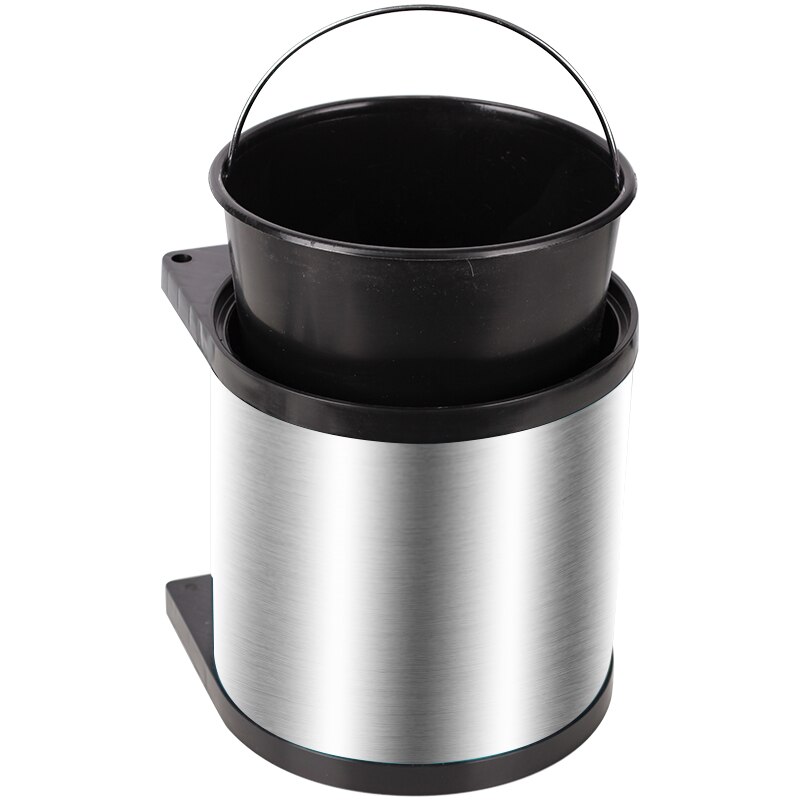 Stainless Steel Trash Can For Kitchen Garbage Poubelle Recessed Built-in Double Bucket Trash Bin Dustbin Hide Style Waste Bin