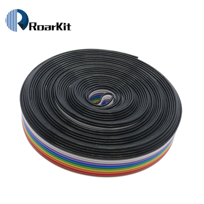 ribbon cable 10 WAY Flat Color Rainbow Ribbon Cable wire Rainbow Cable 10P ribbon cable 1.27MM pitch 5meters/lot