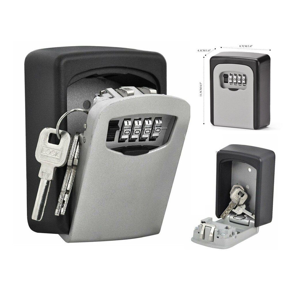 Hovedlås nøgle sikkerhedsboks udendørs vægmontering kombination adgangskode lås skjulte nøgler opbevaringsboks sikkerhedskasser til hjemmekontor
