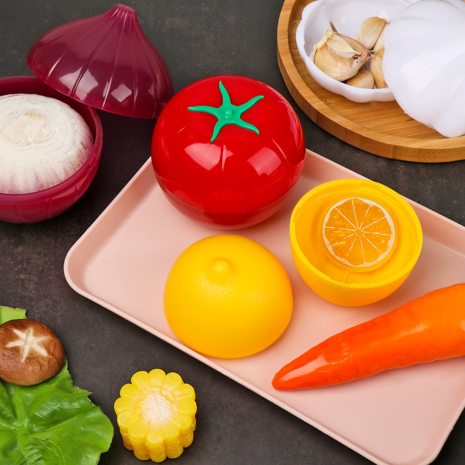 Boîte de rangement en PP pour oignon, tomate, ail, citron, poivre, étui de conservation, réfrigérateur de cuisine, organisateur de légumes
