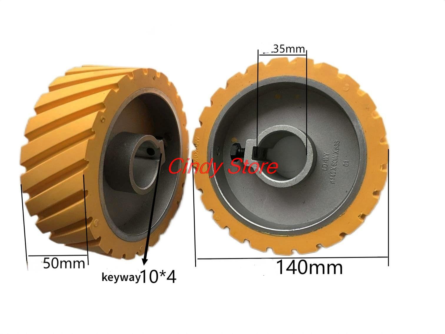 Power feeder roller wheel rubber press roller woodworking milling machine drive wheel feeder woodworking machinery accessories: black