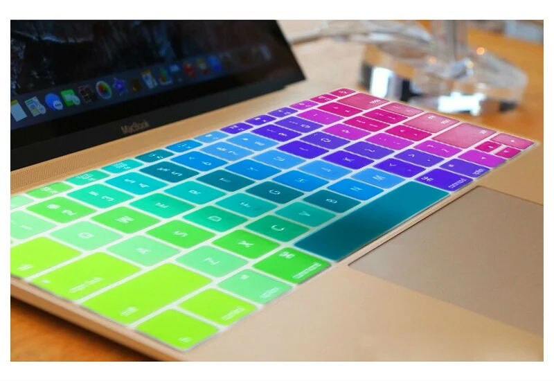 Rainbow US English letter colorful Silicone keyboard cover for macbook air 12 Pro 13 Non Touch Bar A1708