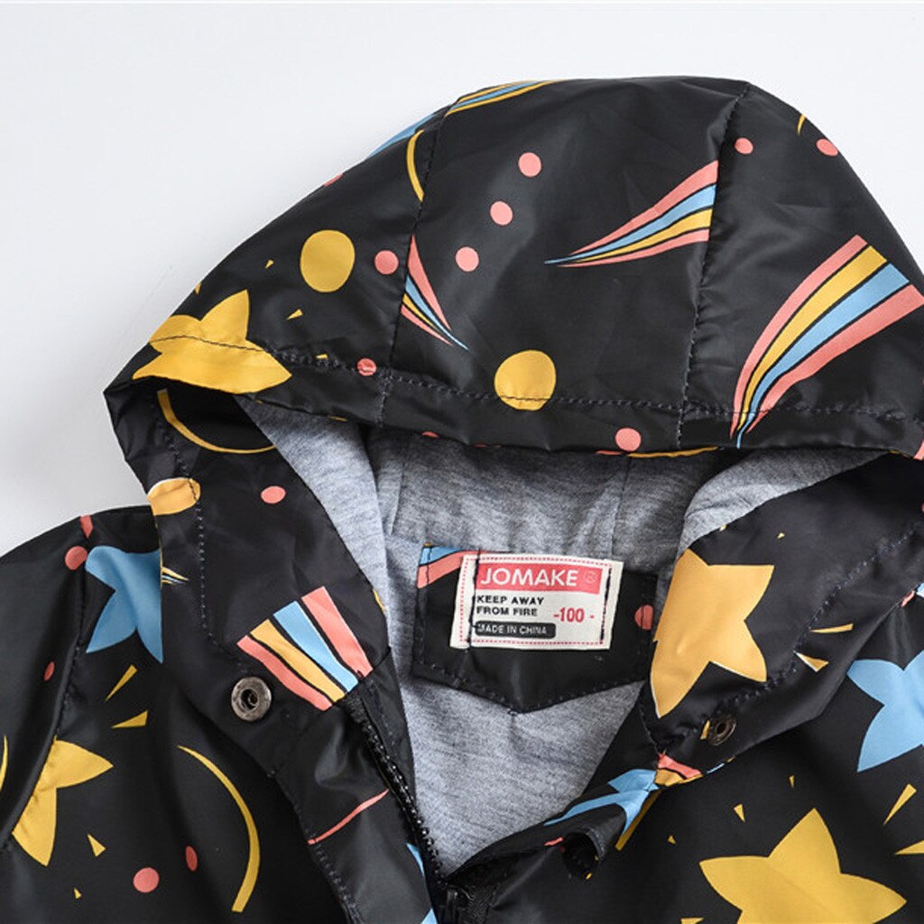 Kinderen Herfst Winter Warme Jas Kid Baby Meisjes Jongens Bloemenprint Hooded Rits Winddicht Uitloper Baby Kleding #1018
