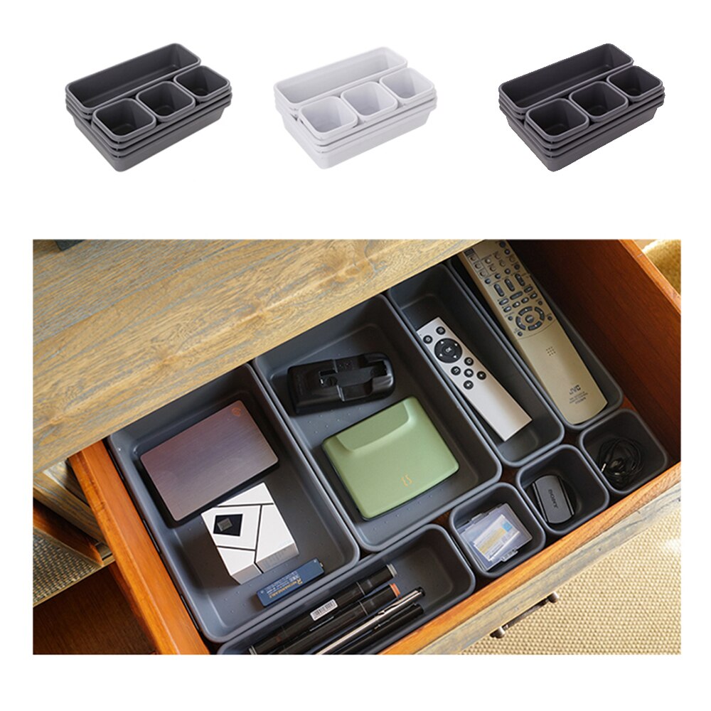 8-Piece Set Drawer Style Storage Box Tray Separate Free Combination Multi-Purpose DIY Home Office Small Object Storage Case
