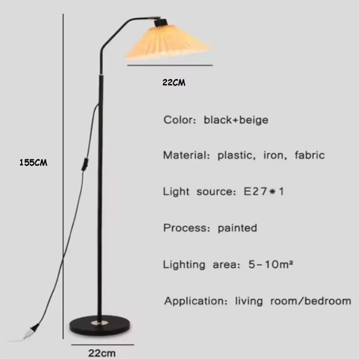 Moderne, enkel ledet-gulvlampe, rominnredning 3 , justerbar stativlampe til stue, leselampe, nattbordslampe, stemningslys: Svart