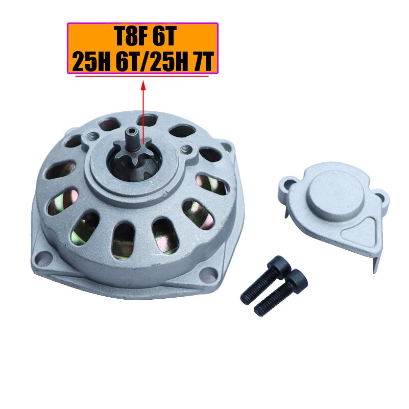 Carcasa de embrague, caja de cambios de tambor T8F 25H 6T, piñón de 7 dientes para bicicletas de bolsillo de 47cc 49cc, Mini Quad, ATV, Minimoto, Scooter, Buggy, Go kart