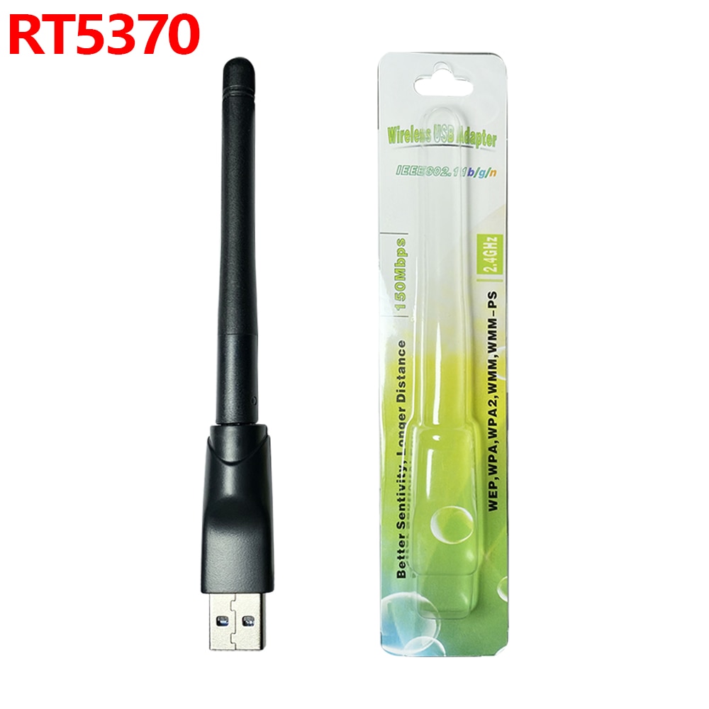 Rt5370 usb wifi com ralink rt 5370 chip polybag embalagem 150mbps 2.4ghz 802.11b/g/n usb2.0 rotativo sem fio usb wi-fi antena