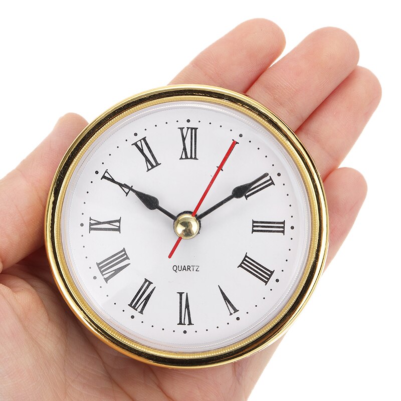 Horloge de 2 pouces 65mm, 1 pièce, mouvement à Quartz, chiffres romains, garniture en or blanc, accessoires d'horloge