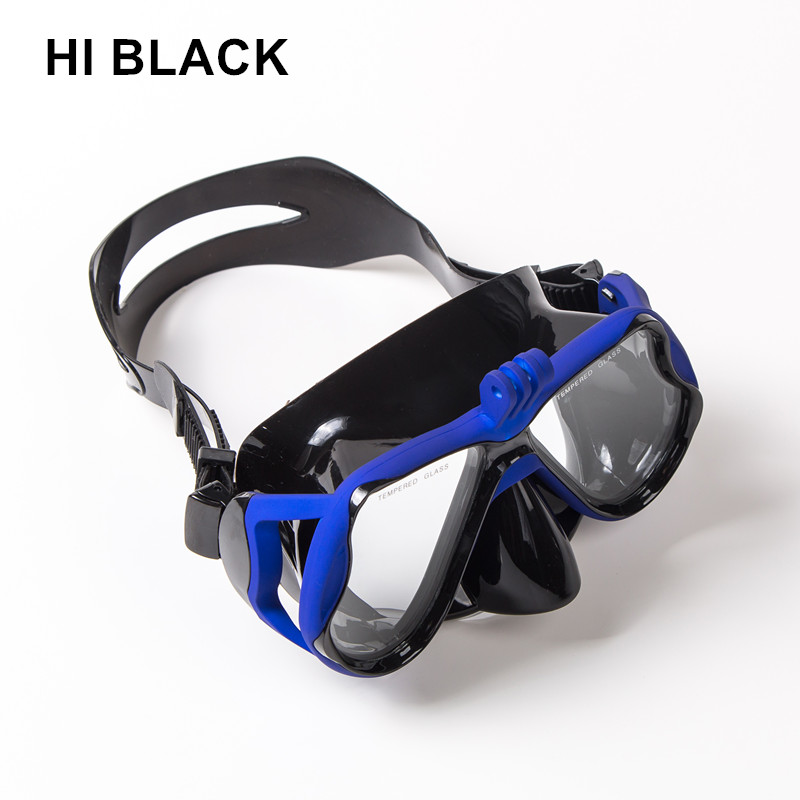 Máscaras de buceo de miopía con lentes de prescripción (Nearsight 0-9,0), máscara correctora de buceo para cámara deportiva: Blue