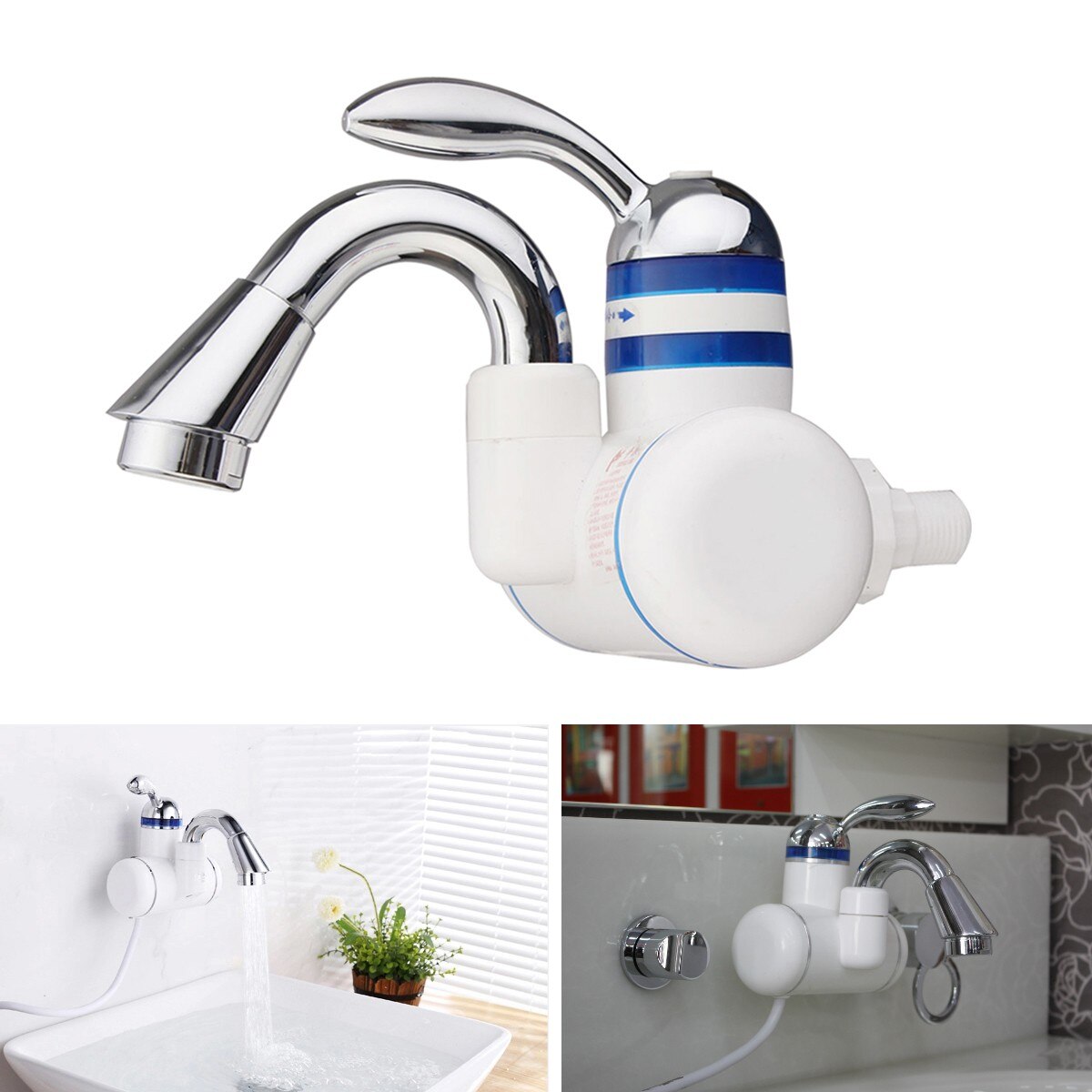 3000W Tankless Instant Electric Water Heater Kitchen Basin Faucet Waterproof And Cold Bathroom Mixer Water Taps 220V