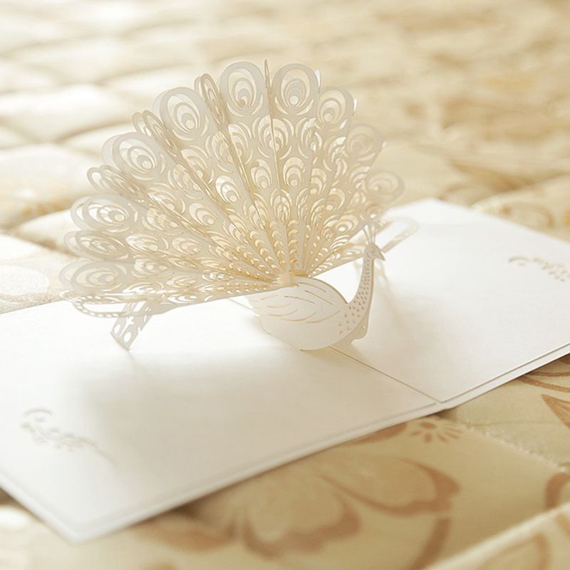 3d pauw-verjaardagskaarten voor vrouw, man, kinderen, valentijnsdagkaart, handgemaakte jubileum-trouwkaarten, gelukkig jaar, afgestudeerd