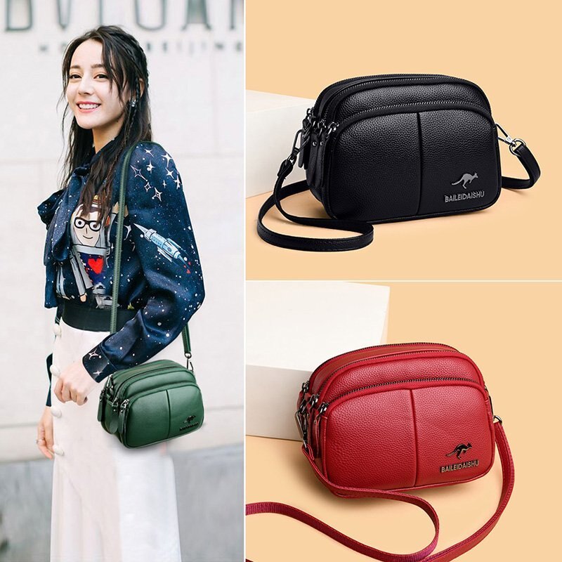 Casual zachte leren kleine schoudertassen voor vrouwen eenvoudige dames crossbody tas merk handtassen