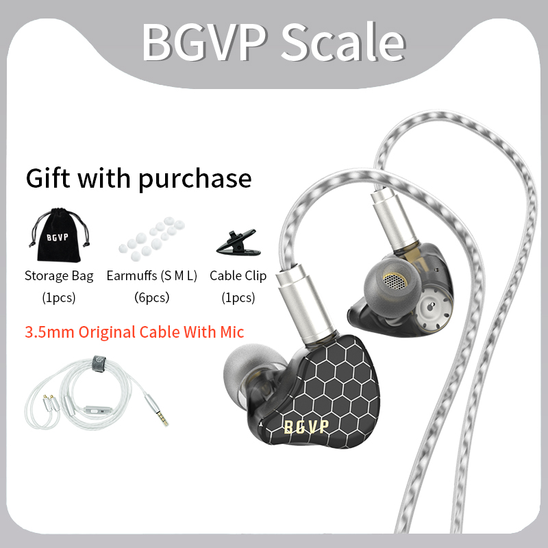 BGVP skala 2DD w uchu Monitor słuchawki 6D efekty dźwiękowe gamingowy zestaw słuchawkowy HiFi słuchawki przewodowe bas Stereo słuchawka słuchawki douszne: WHITE