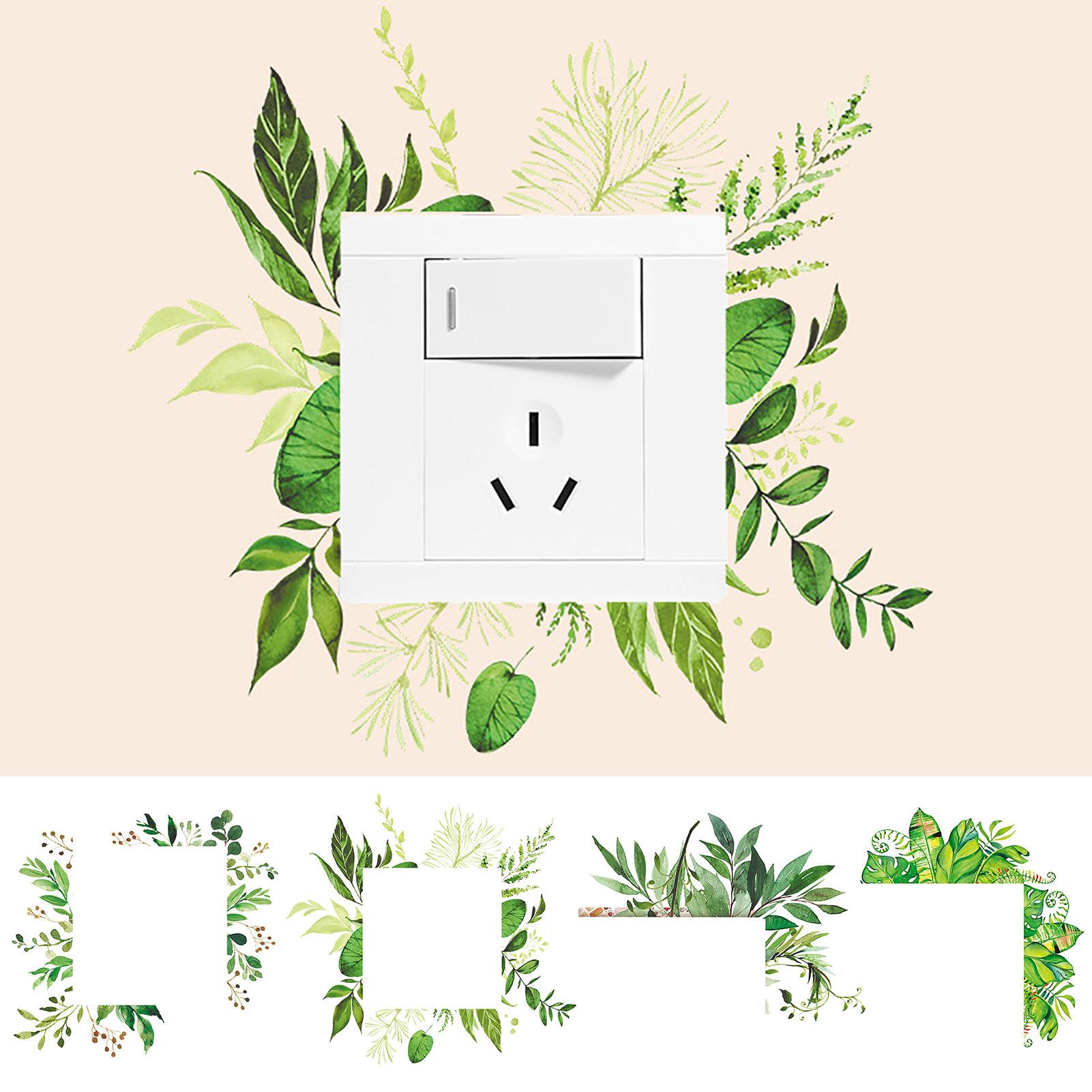 Green Leaves Home Luminous Switch Protective Cover Wall Sticker Socket Decor