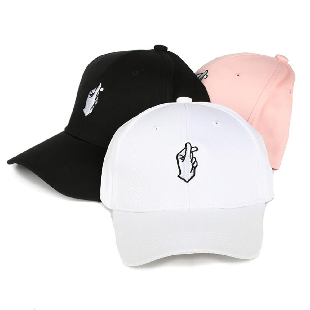 Männer Frauen Jungen Liebe Zu Finger Baseball Kappe Einstellbar Strapback Trucker Hüte Sommer Sonnenschutz Kappe Schwarz/Rosa/ weiß