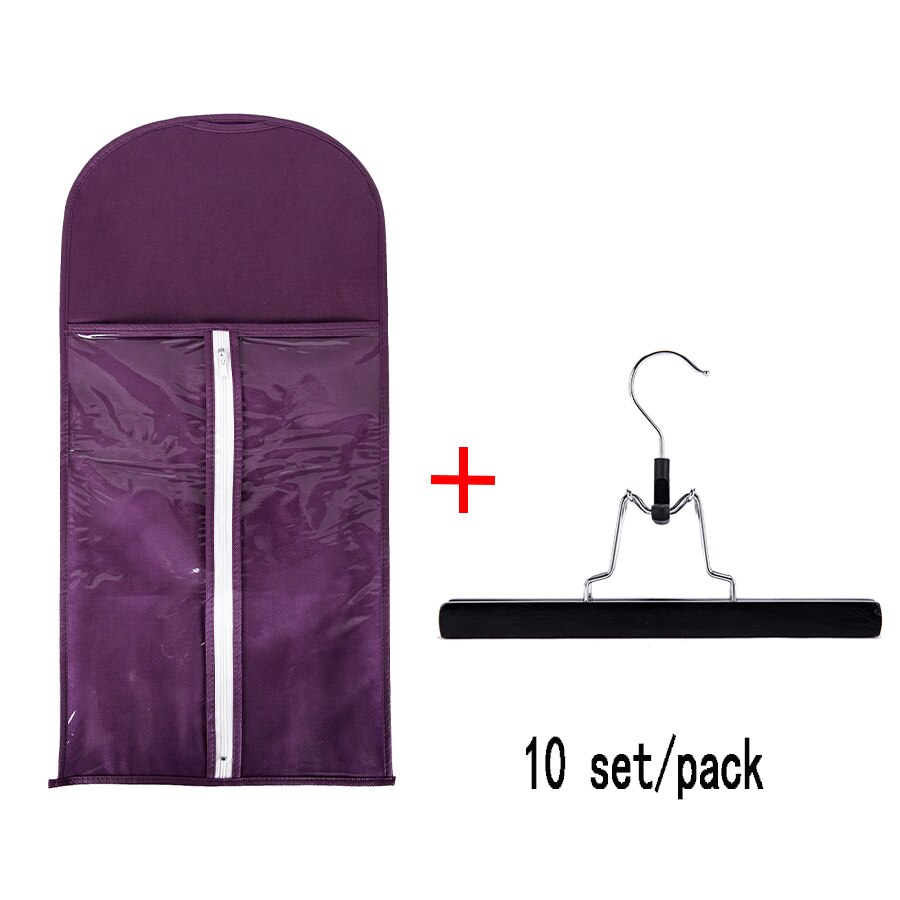 Support de rangement de perruque en bois d'usine alileader avec sac de perruque pour extension de cheveux perruque anti-poussière sac d'extension de cheveux non tissé 10 ensembles/pièces: 10 tao zise