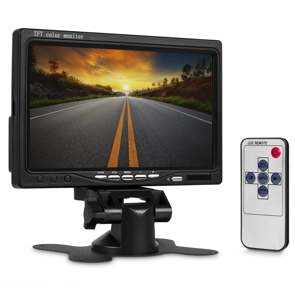 GreenYi-pantalla LCD TFT a Color para coche, Monitor de visión trasera para camión, autobús, vehículo con Control remoto IR, 800x480, 7 pulgadas