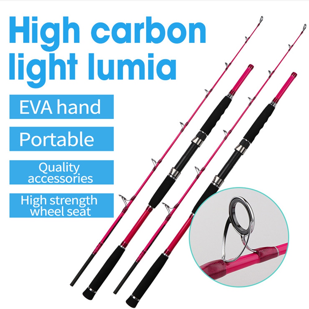 2020 nuova canna da pesca a Jigging lento 1.7m canna da pesca in carbonio con acqua salata rosa canna da pesca con canna da pesca peso 80-120g